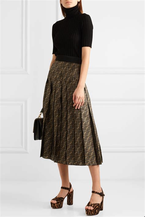 fendi top and skirt set|fendi pleated midi skirt.